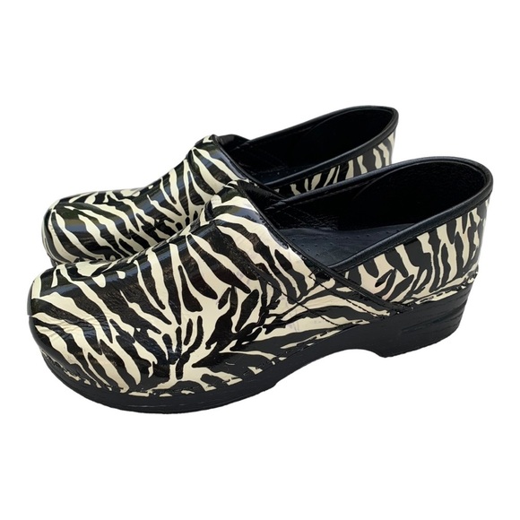 Dansko Shoes Dansko Zebra Print Professional Clog Patent
